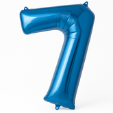 Blue Number 7 Foil Helium Balloon - 34 Inches